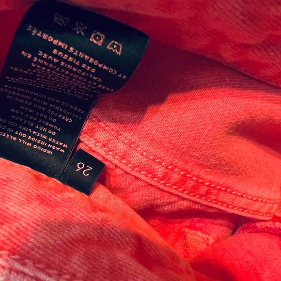 J Brand Button Fly Gracie Jean Shorts Salmon Peach - 26 - Picture 3 of 4